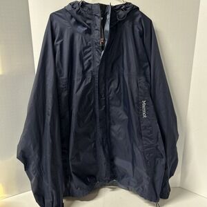 Marmot Jacket Blue Rain Resistant Hood Hiking Gorp Outdoor Minimalist Men's M